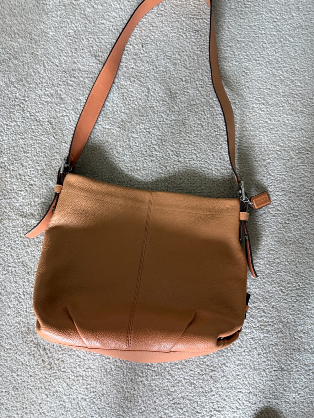 Coach Light Brown Pebbled Leather Crossbody - Picture 2 of 4